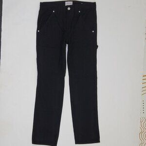 FRAME Denim Le Slouch High Rise Utility Straight Leg Baggy Pant in Black